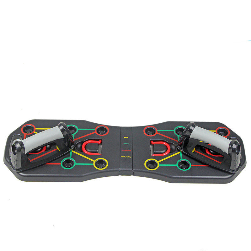 Folding Push-Up Board with Resistance Bands – Multifunctional Home Fitness Equipment for Full-Body Training