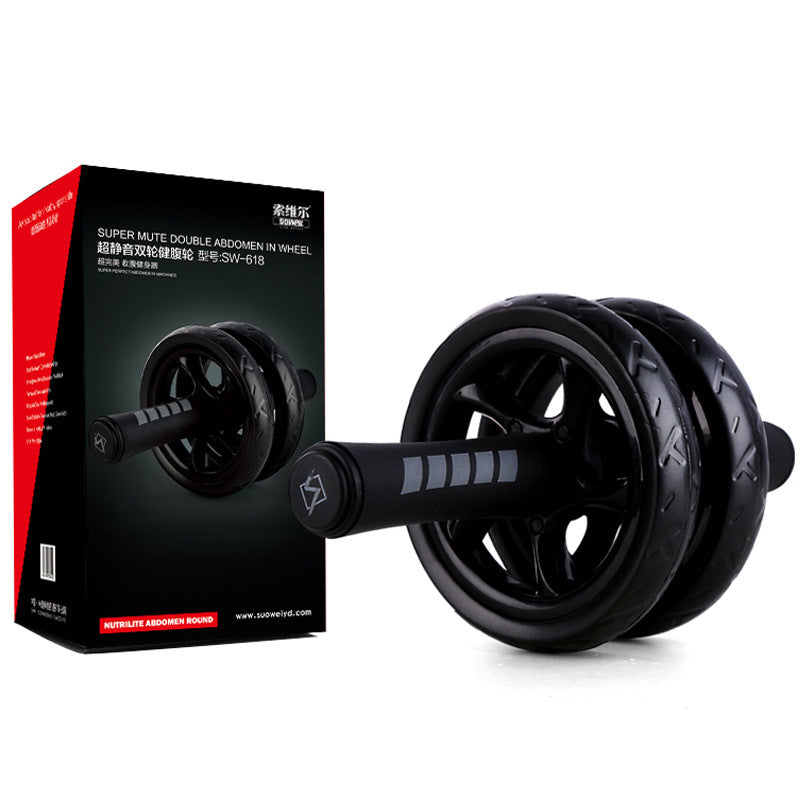 Silent Two-Wheeled Ab Roller | Core & Abdominal Exercise Wheel for Home & Gym