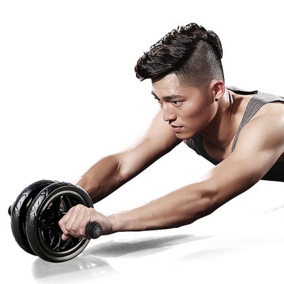 Silent Two-Wheeled Ab Roller | Core & Abdominal Exercise Wheel for Home & Gym