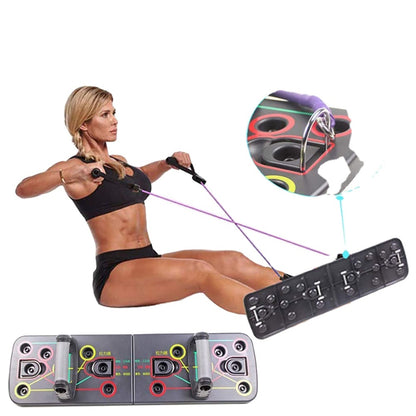 Multifunctional Folding Push-Up Board with Pull Rope – Portable Fitness Bracket for Home, Office & Outdoor Workouts