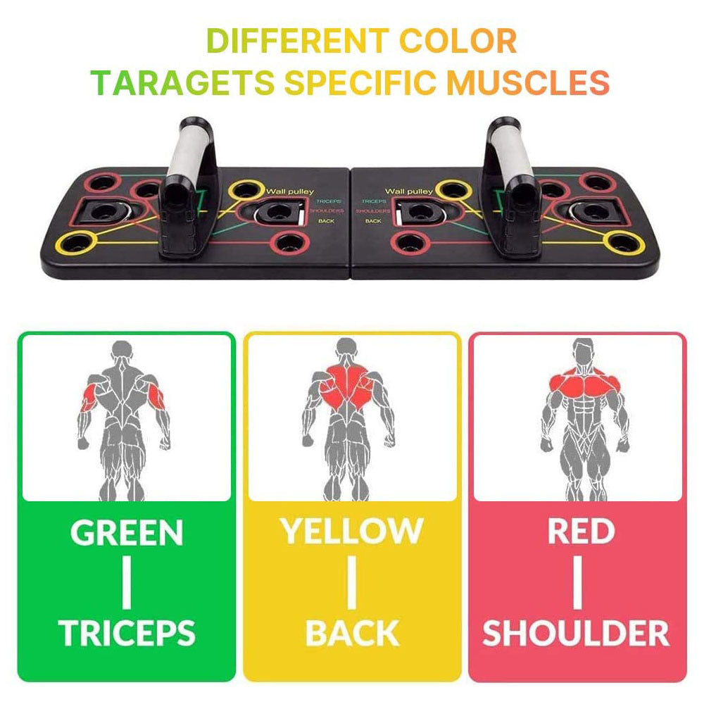 Multifunctional Folding Push-Up Board with Pull Rope – Portable Fitness Bracket for Home, Office & Outdoor Workouts