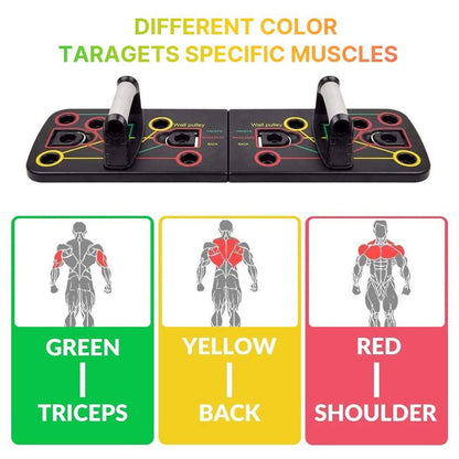Multifunctional Folding Push-Up Board with Pull Rope – Portable Fitness Bracket for Home, Office & Outdoor Workouts