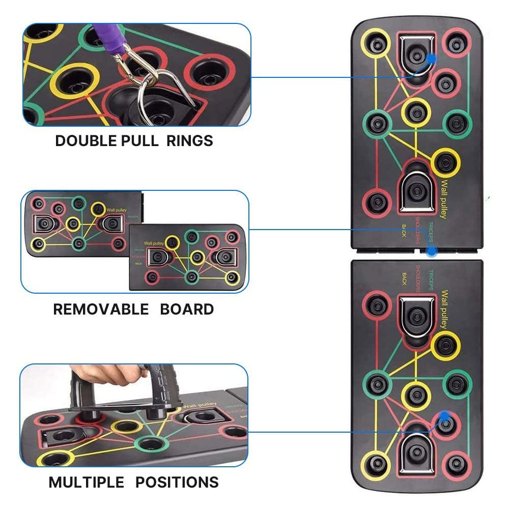 Multifunctional Folding Push-Up Board with Pull Rope – Portable Fitness Bracket for Home, Office & Outdoor Workouts