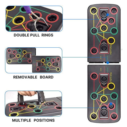 Multifunctional Folding Push-Up Board with Pull Rope – Portable Fitness Bracket for Home, Office & Outdoor Workouts